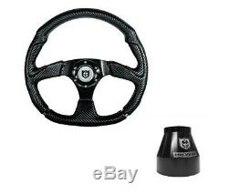 Pro Armor Assault 13.5 D Steering Wheel Kit With Black Adapter Hub Carbon Fiber