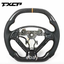 Promotion 100% Real Carbon Fiber/Leather Car Steering Wheel For Infiniti G37 G25