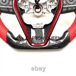 QS' REAL CARBON FIBER STEERING WHEEL FOR TOYOTA CAMRY 2018-2025 YEARS With RED