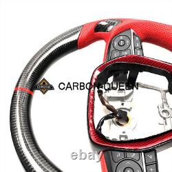 QS' REAL CARBON FIBER STEERING WHEEL FOR TOYOTA CAMRY 2018-2025 YEARS With RED