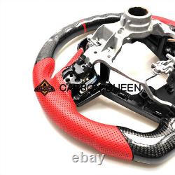 QS' REAL CARBON FIBER STEERING WHEEL FOR TOYOTA CAMRY 2018-2025 YEARS With RED