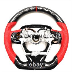 QS' REAL CARBON FIBER STEERING WHEEL FOR TOYOTA CAMRY 2018-2025 YEARS With RED
