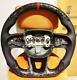 QS' REAL FORGED CARBON FIBER Steering Wheel FOR Dodge/ SRT WithRED RING