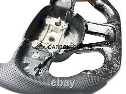 QS' REAL FORGED CARBON FIBER Steering Wheel FOR Dodge/ SRT WithRED RING