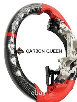 Qs Carbon Fiber Steering Wheel For Lexus Isf200/250/300/350/200t/500 14-23ys/red