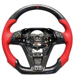 REAL CARBON FIBER STEERING WHEEL FOR HONDA CRV 06-10 YEARS WithBUTTONS/RED
