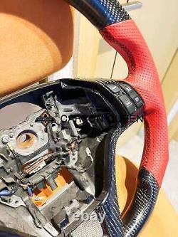 REAL CARBON FIBER STEERING WHEEL FOR HONDA CRV 06-10 YEARS WithBUTTONS/RED
