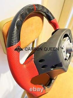 REAL CARBON FIBER STEERING WHEEL FOR HONDA CRV 06-10 YEARS WithBUTTONS/RED