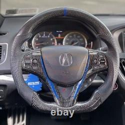 REAL CARBON FIBER Steering Wheel FOR Acura TLX BLACK LEATHER 2015 2020 YEARS