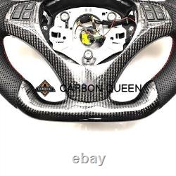 REAL CARBON FIBER Steering Wheel FOR BMW E90E92E82E87 RED STRIPE WithBLACK LEATHER