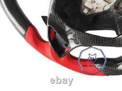REAL CARBON FIBER Steering Wheel FOR Chevrolet Corvette C7 RED LEATHER WithPADDLES