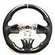 REAL CARBON FIBER Steering Wheel FOR INFINITI q50 WHITE ACCENT WithSTRIPE