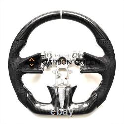REAL CARBON FIBER Steering Wheel FOR INFINITI q50 WHITE ACCENT With heated