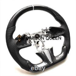 REAL CARBON FIBER Steering Wheel FOR INFINITI q50 WHITE ACCENT With heated