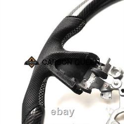REAL CARBON FIBER Steering Wheel FOR INFINITI q50 WHITE ACCENT With heated