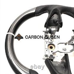 REAL CARBON FIBER Steering Wheel FOR INFINITI q50 WHITE ACCENT With heated