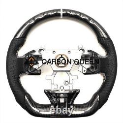 REAL CARBON FIBER Steering Wheel FOR INFINITI q50 WHITE ACCENT With heated