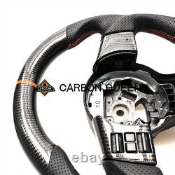 REAL CARBON FIBER Steering Wheel FOR NISSAN 350Z ORANGE LINE With BLACK LEATHER