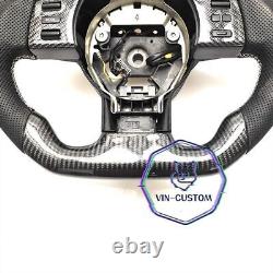 REAL CARBON FIBER Steering Wheel FOR NISSAN 350Z WHITE LINE With BLACK LEATHER