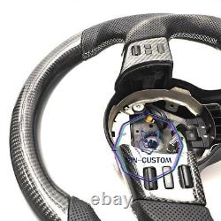 REAL CARBON FIBER Steering Wheel FOR NISSAN 350Z WHITE LINE With BLACK LEATHER