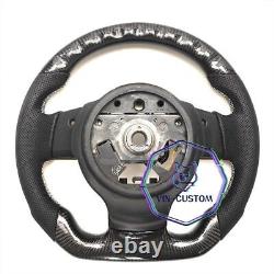 REAL CARBON FIBER Steering Wheel FOR NISSAN 350Z WHITE LINE With BLACK LEATHER