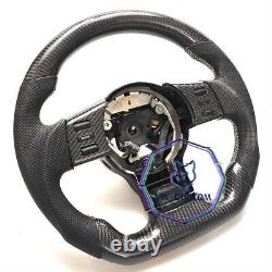 REAL CARBON FIBER Steering Wheel FOR NISSAN 350Z WHITE LINE With BLACK LEATHER