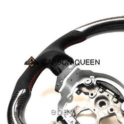 REAL CARBON FIBER Steering Wheel FOR NISSAN 370Z NISMO BLACK ALCANTAR RED ACCENT