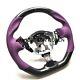 REAL CARBON FIBER Steering Wheel FOR NISSAN 370Z /NISMO PURPLE LEATHER/STRIPE