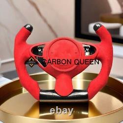 REAL CARBON FIBER Steering Wheel FOR NISSAN 370Z RED SUEDE F1 STYLE