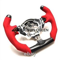 REAL CARBON FIBER Steering Wheel FOR NISSAN 370Z RED SUEDE F1 STYLE
