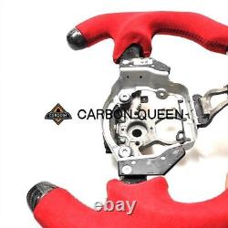 REAL CARBON FIBER Steering Wheel FOR NISSAN 370Z RED SUEDE F1 STYLE