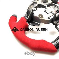 REAL CARBON FIBER Steering Wheel FOR NISSAN 370Z RED SUEDE F1 STYLE