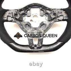 REAL CARBON FIBER Steering Wheel FOR VW GOLF MK6 GTI Jetta WithPURPLE STRIPE