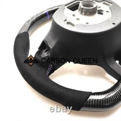 REAL CARBON FIBER Steering Wheel FOR VW GOLF MK6 GTI Jetta WithPURPLE STRIPE