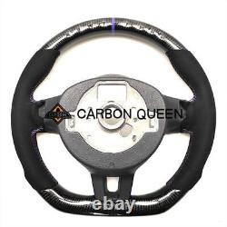 REAL CARBON FIBER Steering Wheel FOR VW GOLF MK6 GTI Jetta WithPURPLE STRIPE