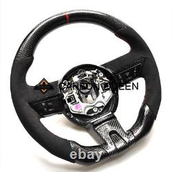 REAL CARBON FIBER steering wheel for CHEVY CAMARO SS BLACK SUEDE 2010-2011 YEAR