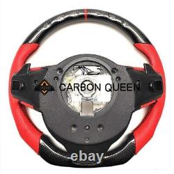 REAL CARBON FIBER steering wheel for CHEVY CAMARO SS RED LEATHER 2010-2011 YEAR
