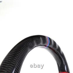 REAL Carbon Fiber LED Steering Wheel RED Leather For BMW M3 X1-X6 WithRED CF Trim