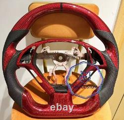 RED CARBON FIBER Steering Wheel FOR INFINITI g37g25 G37X With CARBON THUMBGRIPS