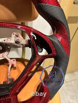 RED CARBON FIBER Steering Wheel FOR INFINITI g37g25 G37X With CARBON THUMBGRIPS
