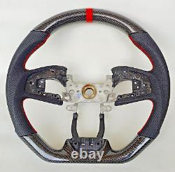 RED Edition REAL CARBON Fiber Steering Wheel for HONDA CIVIC 16-21 TYPE-R FK8