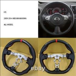 REVESOL Hydro-Dip Carbon Fiber Black Steering Wheel for 2009-2014 NISSAN MAXIMA