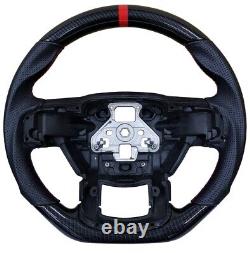 REVESOL Hydro-Dip Carbon Fiber Black Steering Wheel for 2015-2020 Ford F150