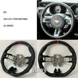 REVESOL Hydro-Dip Carbon Fiber Steering Wheel for 2015-2017 FORD MUSTANG GT