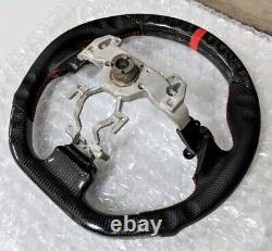 REVESOL Real Carbon Fiber Black FLAT Steering Wheel for 08-15 INFINITI G37 Q60