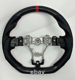 REVESOL Real Carbon Fiber Black Steering Wheel for 2015-2020 SUBARU STI WRX S209