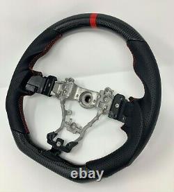 REVESOL Real Carbon Fiber Black Steering Wheel for 2015-2020 SUBARU STI WRX S209