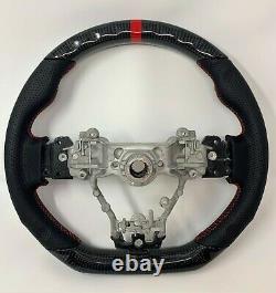 REVESOL Real Carbon Fiber Black Steering Wheel for 2015-2020 SUBARU STI WRX S209