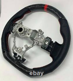 REVESOL Real Carbon Fiber Black Steering Wheel for 2015-2020 SUBARU STI WRX S209