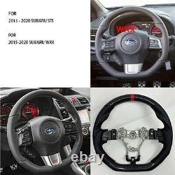 REVESOL Real Carbon Fiber Black Steering Wheel for 2015-2020 SUBARU STI WRX S209